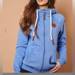Wanakome Hera Full Zip Hoodie, Blue, Small, EUC